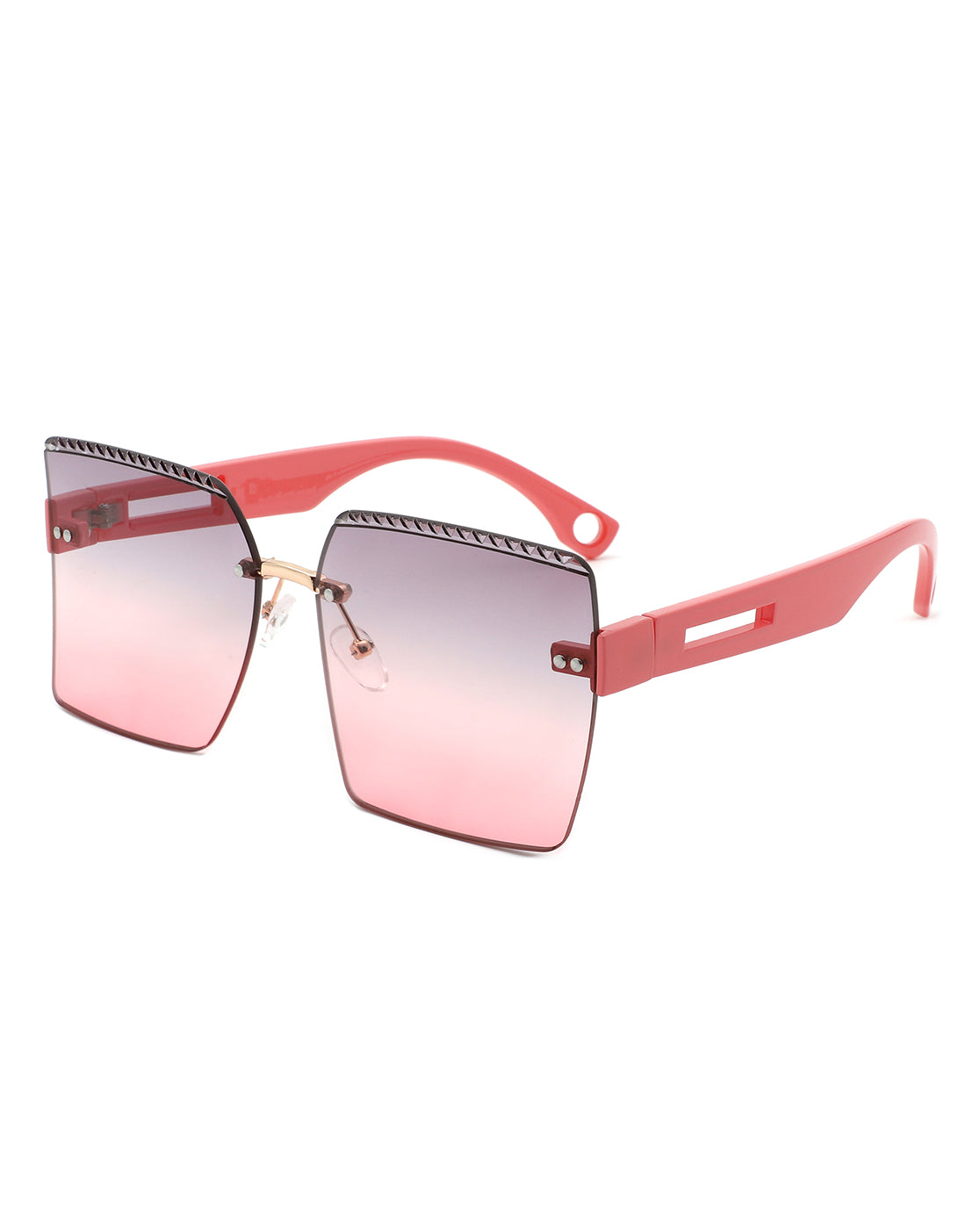 Zephyr - Oversized Tinted Curved Lens Square Fashion Sunglasses-8