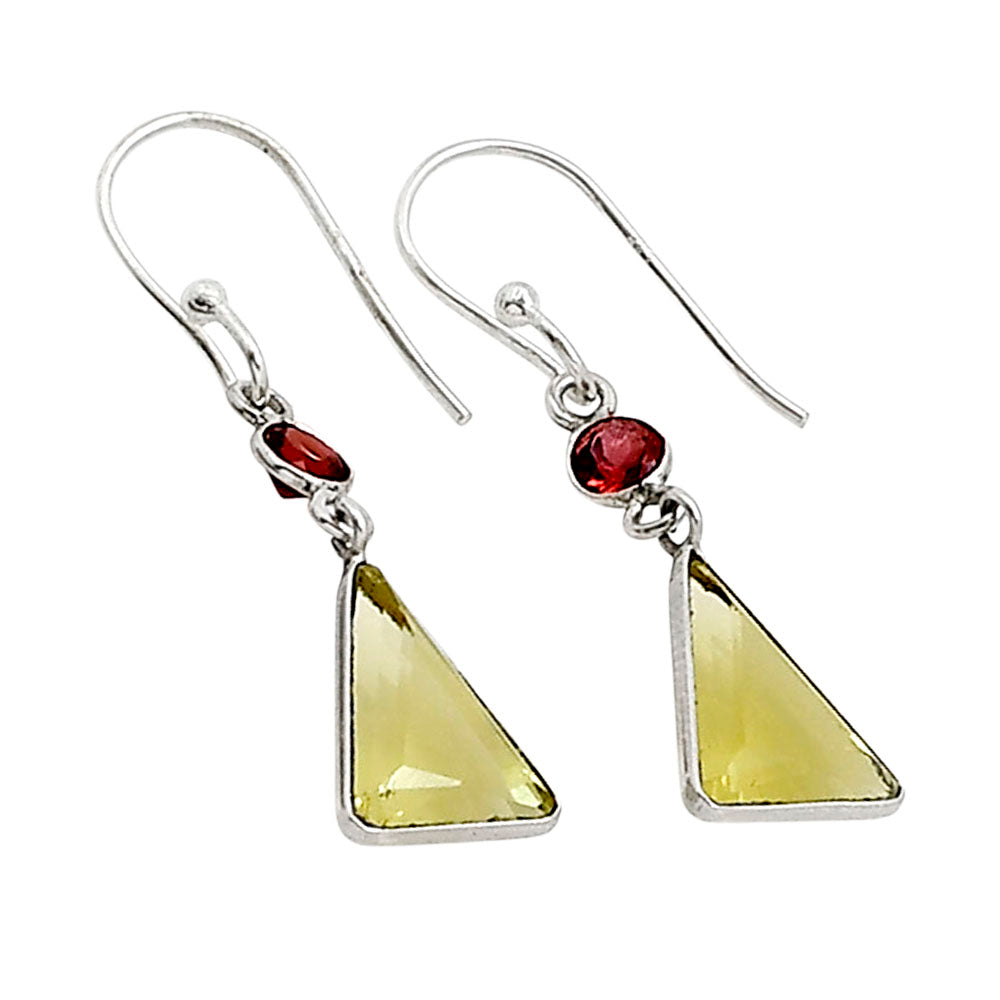 Lemon Quartz and Garnet Earrings E-1002 SDE91119-2