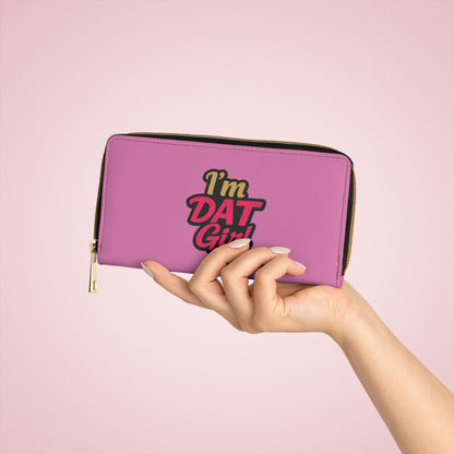 I'm Dat Girl Pink Zipper Wallet — Bold Graphic Ladies Zip Wallet