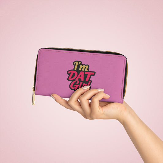 I'm Dat Girl Pink Zipper Wallet — Bold Graphic Ladies Zip Wallet