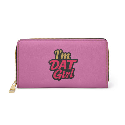 I'm Dat Girl Pink Zipper Wallet — Bold Graphic Ladies Zip Wallet