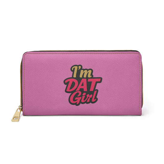 I'm Dat Girl Pink Zipper Wallet — Bold Graphic Ladies Zip Wallet