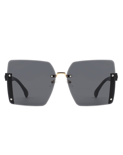 Nysera - Rimless Fashion Square Flat Top Sunglasses-1