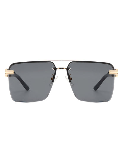 Blip - Retro Tinted Rimless Brow-Bar Fashion Square Sunglasses-1