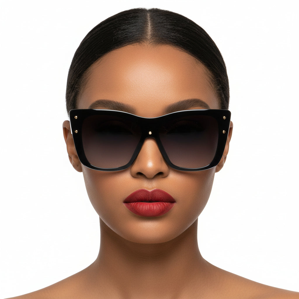 Windborn - Women Retro Square Tinted Cat Eye Fashion Sunglasses-3