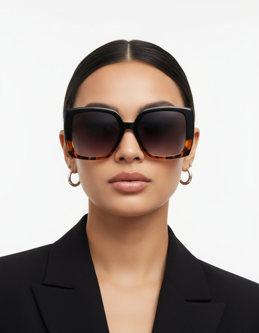 Thorne - Women's Oversized Flat Top Square Fashion Sunglasses-3