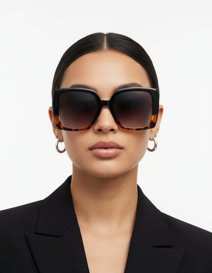 Thorne - Women's Oversized Flat Top Square Fashion Sunglasses-3