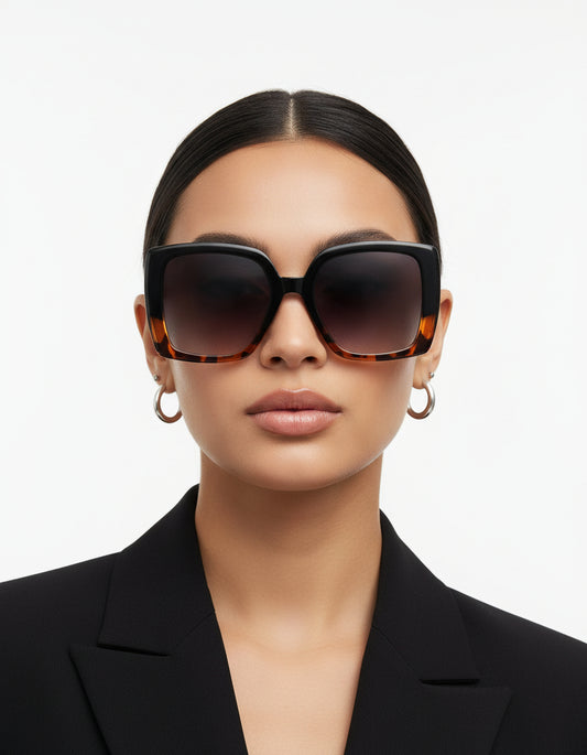 Thorne - Women's Oversized Flat Top Square Fashion Sunglasses-3