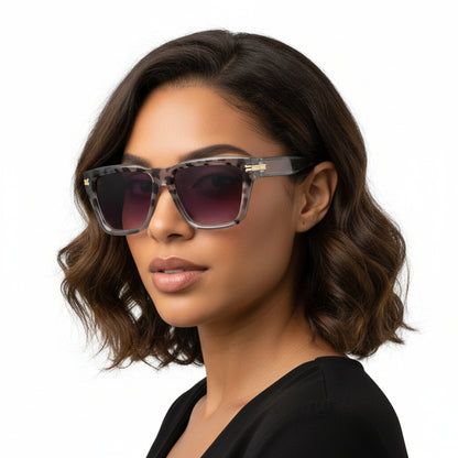 Kaflil - Chic Tinted Square Women's Fashion Sunglasses-4