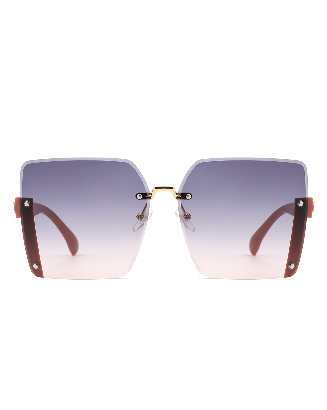 Nysera - Rimless Fashion Square Flat Top Sunglasses-4