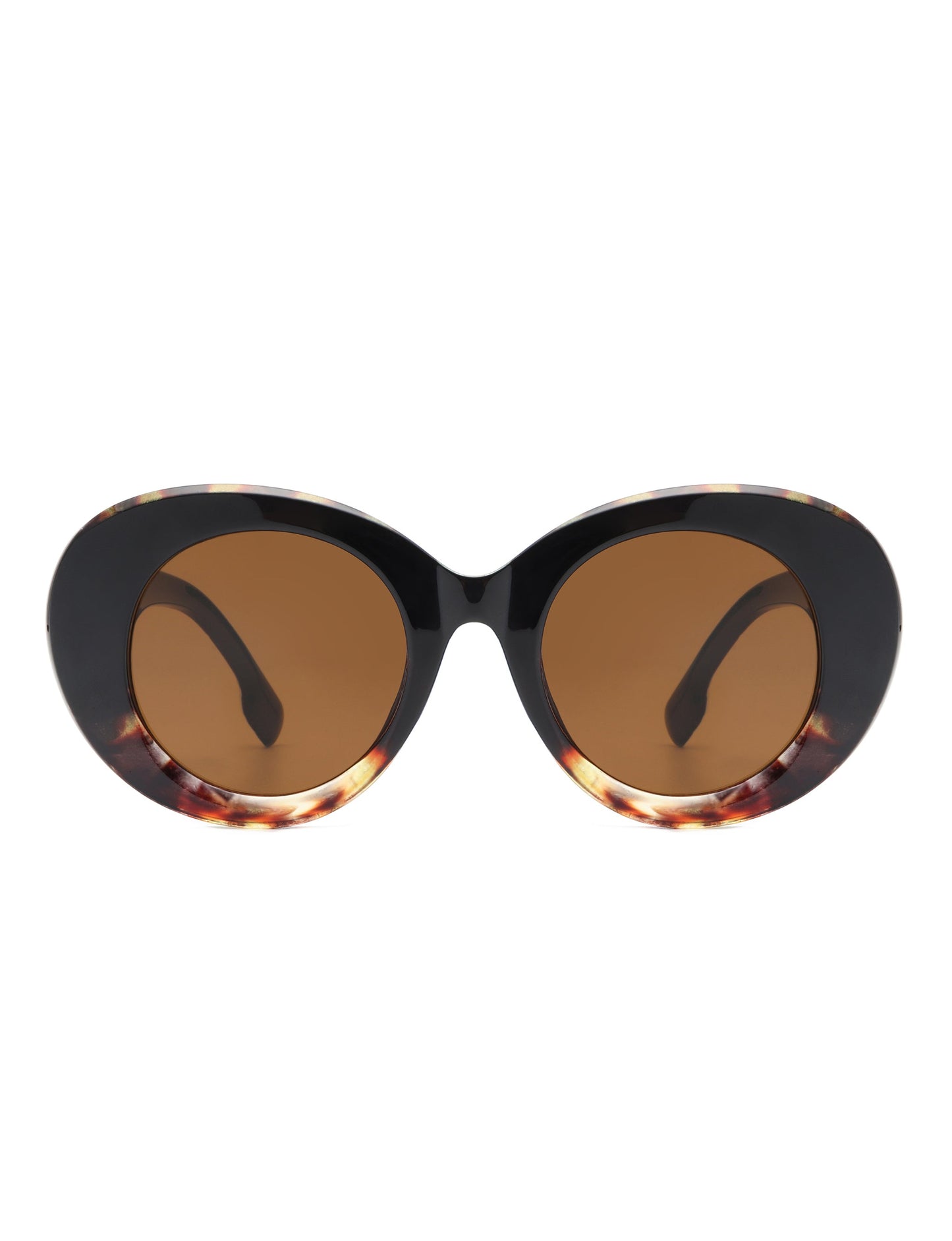 Optic - Round Oval Oversized Women's Fashion Sunglasses-4
