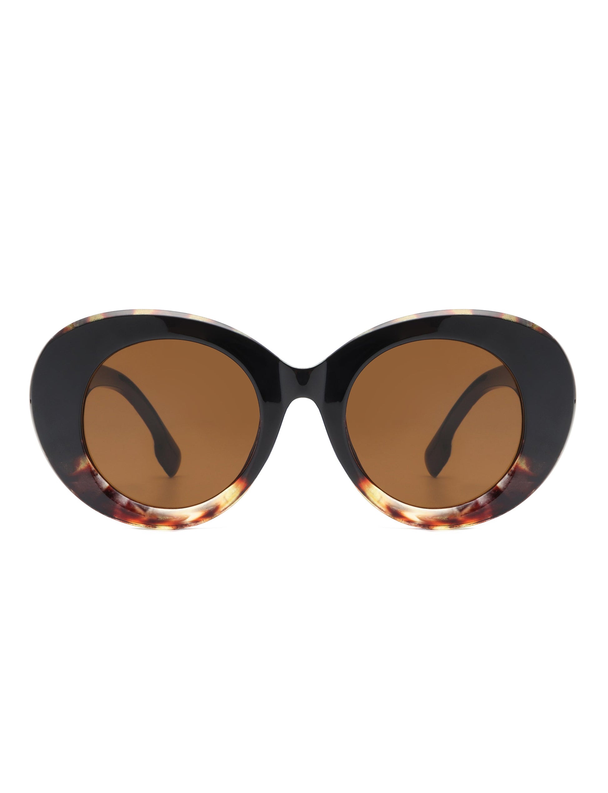 Optic - Round Oval Oversized Women's Fashion Sunglasses-4