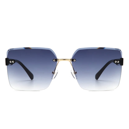 Orbit - Women's Rimless Tinted Square Fashion Sunglasses-4