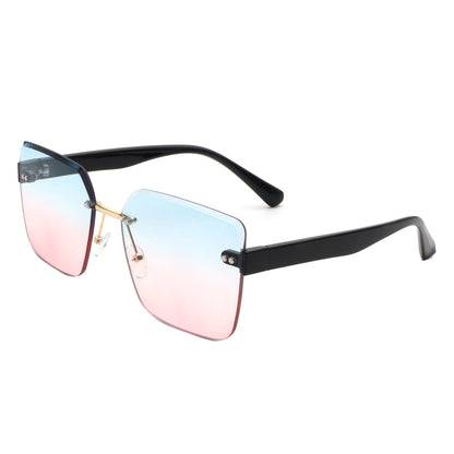 Orbit - Women's Rimless Tinted Square Fashion Sunglasses-6