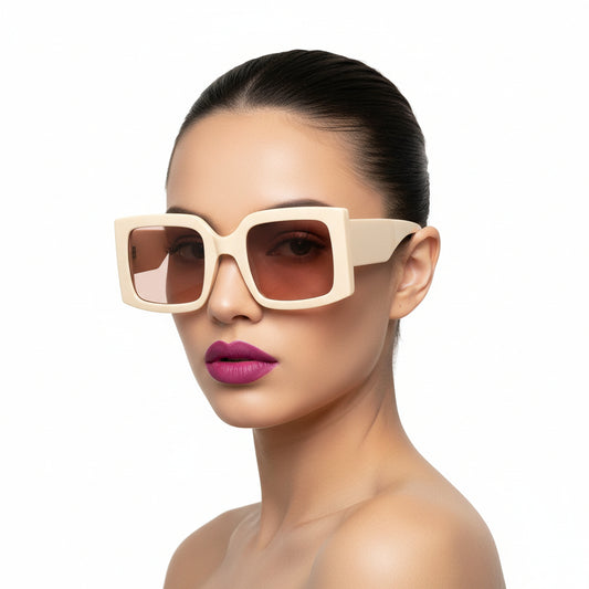 Vesela - Retro Square Oversize Fashion Sunglasses-1