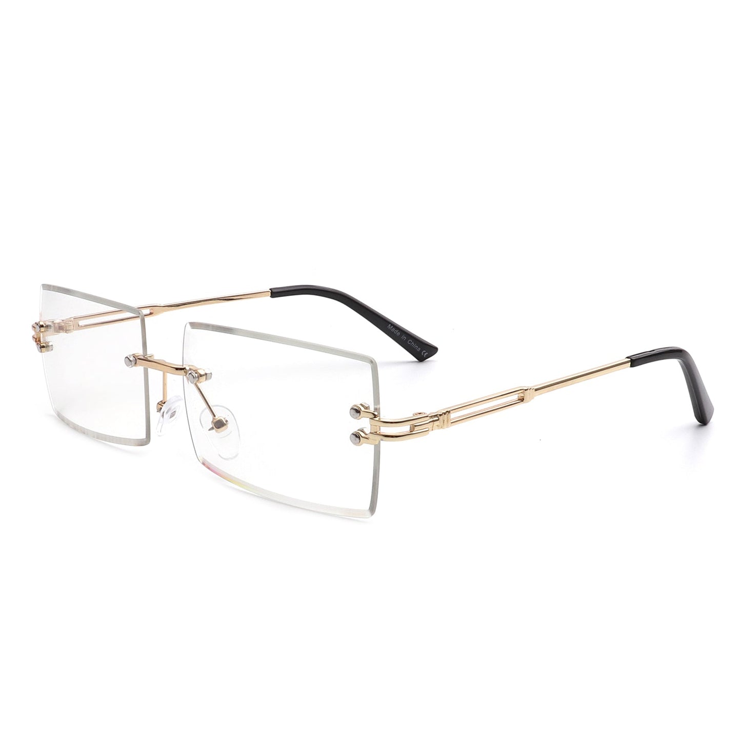 Tyriel - Classic Rimless Retro Rectangle Tinted Fashion Sunglasses-7