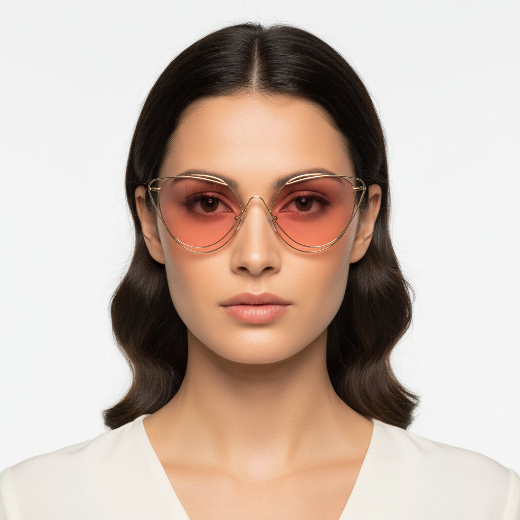 LISLE | Women Fashion Round Wire Art Cat Eye Sunglasses-1