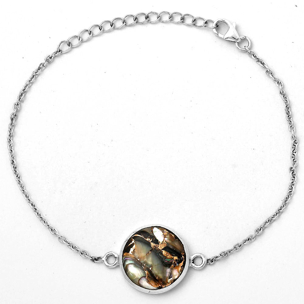 Natural Copper Abalone Shell Bracelet B-1023 SDB2933-1