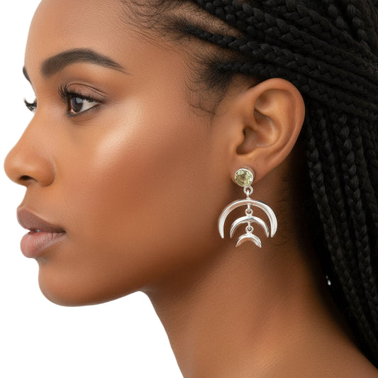 Prasiolite (Green Amethyst) - Brazil Earrings E-1249 SDE84350-0