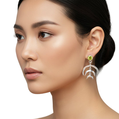 Natural Peridot Earrings E-1249 SDE84353-0