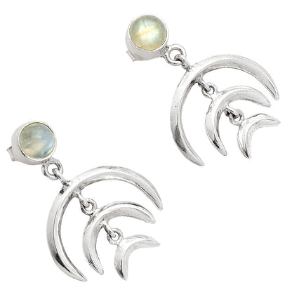 Natural Rainbow Moonstone - India Earrings E-1249 SDE84383-1