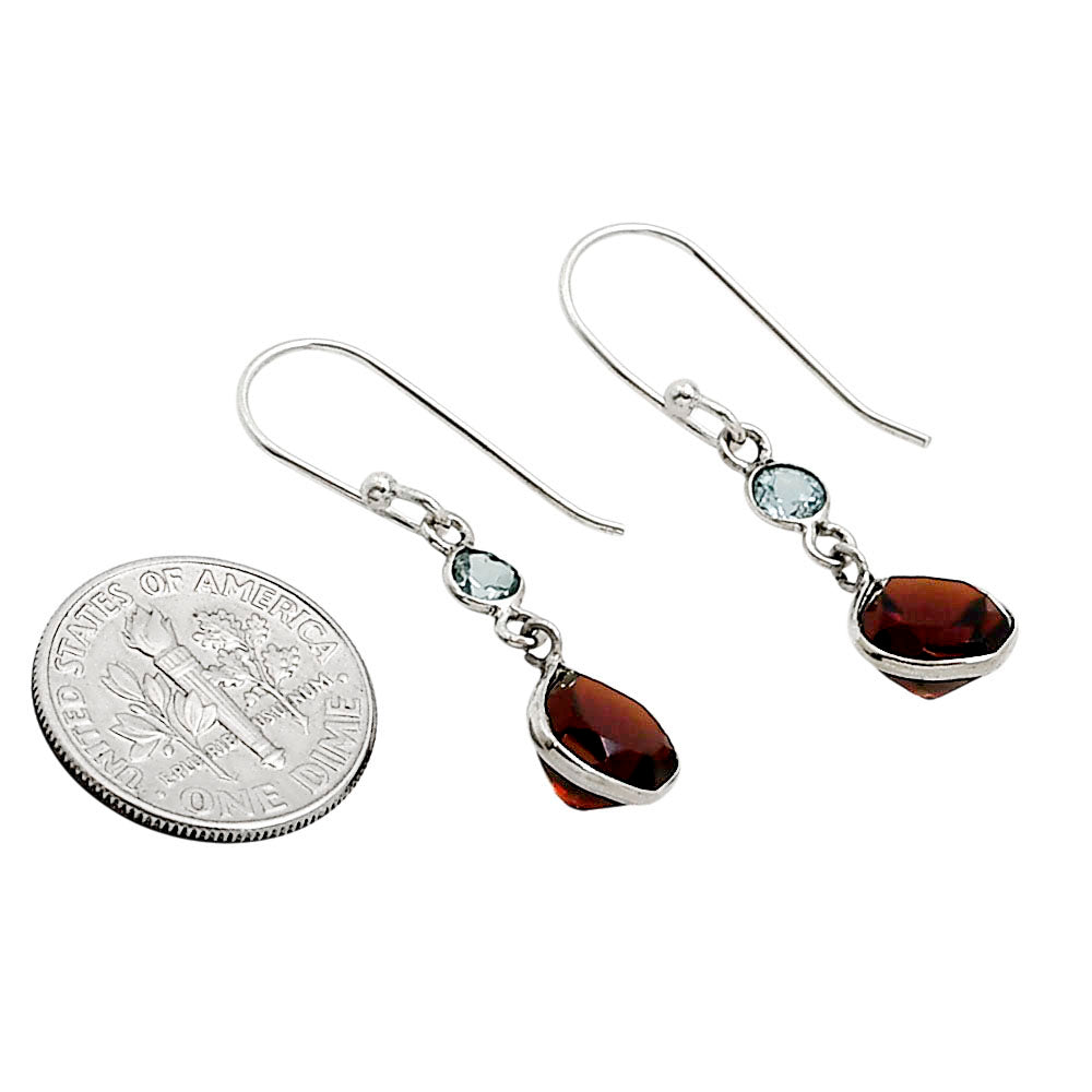 Hessonite Garnet and Sky Blue Topaz Earrings E-1002 SDE91146-1