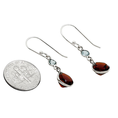 Hessonite Garnet and Sky Blue Topaz Earrings E-1002 SDE91146-1