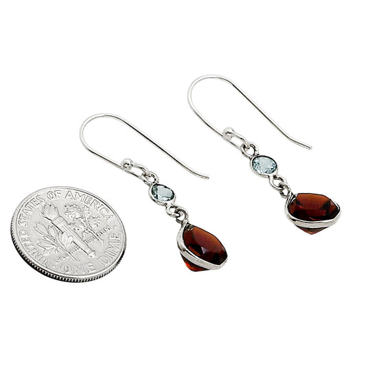 Hessonite Garnet and Sky Blue Topaz Earrings E-1002 SDE91146-1