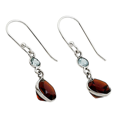 Hessonite Garnet and Sky Blue Topaz Earrings E-1002 SDE91146-2