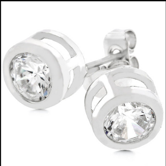 Bezel Stud Earrings