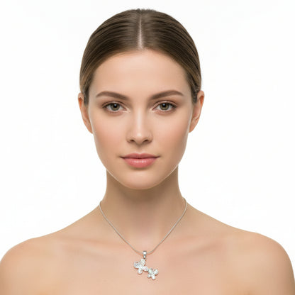 LOAS1328 - Rhodium 925 Sterling Silver Chain Pendant with Precious Stone Conch in Multi Color-0