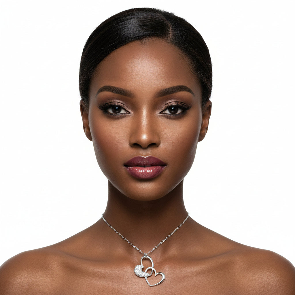 TS036 - Rhodium 925 Sterling Silver Chain Pendant with AAA Grade CZ  in Clear-0